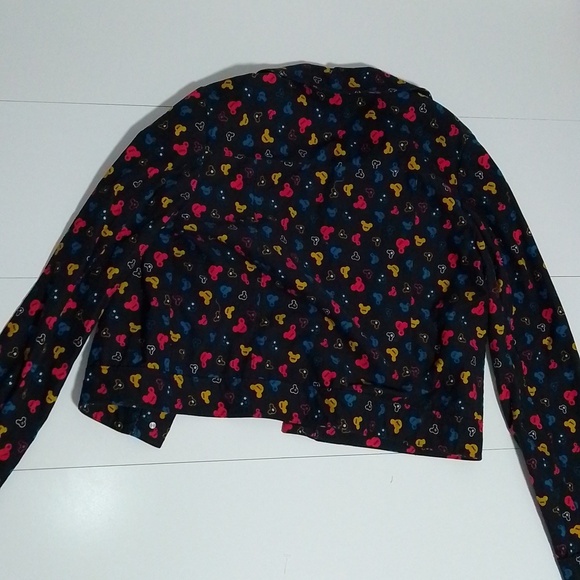 Corduroy Mickey mouse light jacket women. Handmade black yellow red and blue - Picture 4 of 4